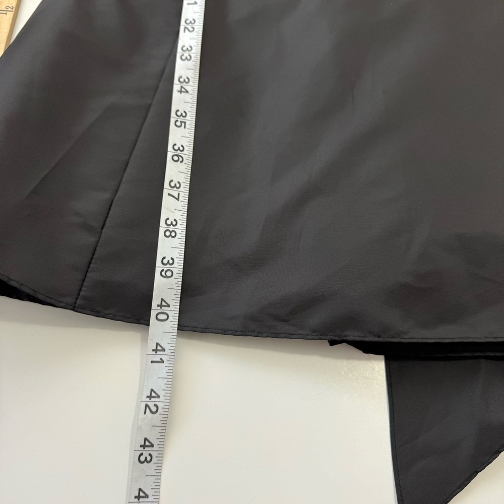 David's Bridal Sz 2 Black Bridesmaid Formal Dress For & Flare W/ Bow Sash V-Neck - Picture 11 of 12